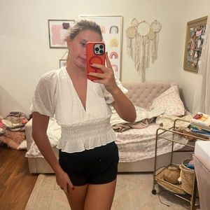 Lulus white puff sleeve top